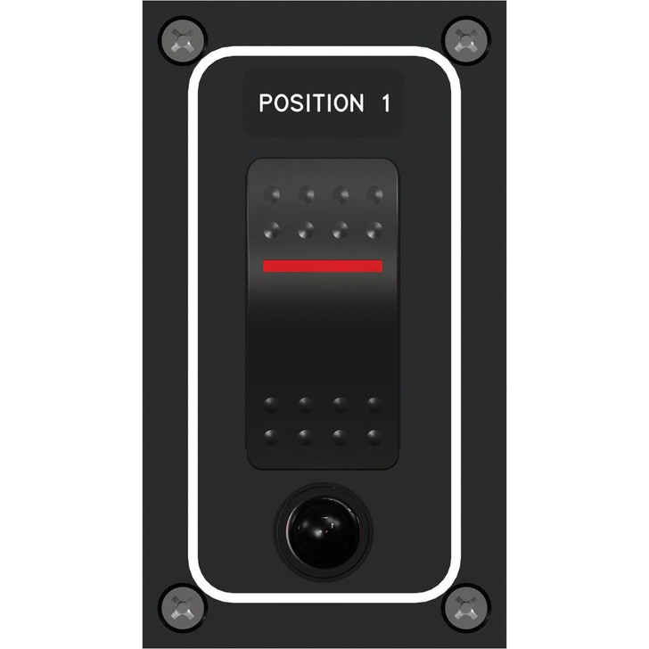  Paneltronics Waterproof Panel - DC 1-Position Illuminated Rocker Switch & Circuit Breaker 