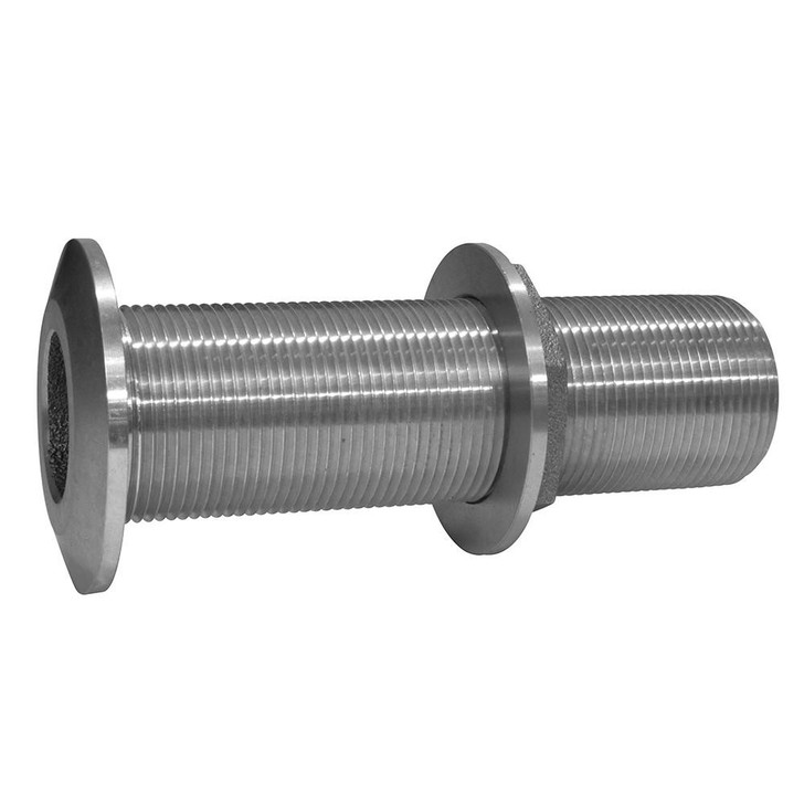 GROCO 1" Stainless Steel Extra Long Thru-Hull Fitting w/Nut 