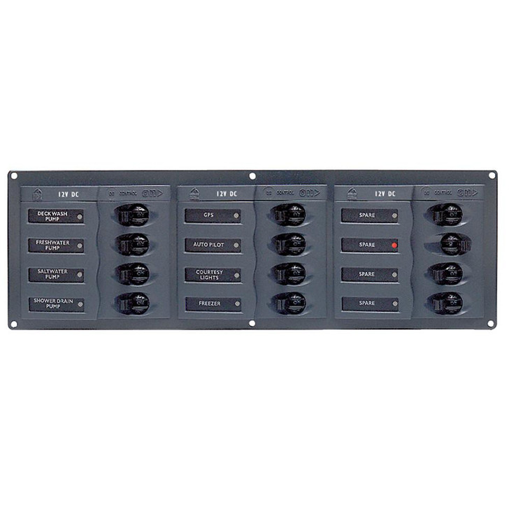 BEP Marine BEP DC Panel - 12-Way - No Meter - Horizontal 