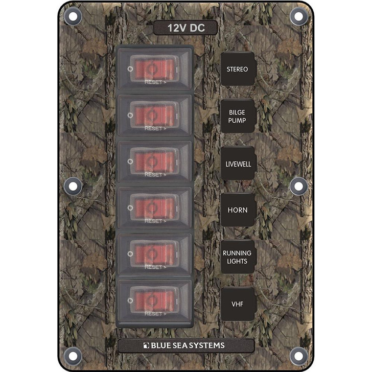 Blue Sea Systems Blue Sea 4325 Circuit Breaker Switch Panel 6 Position - Camo 