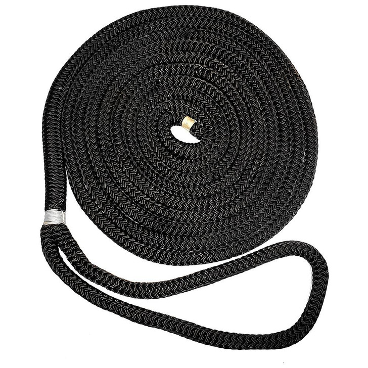  New England Ropes 1/2" Double Braid Dock Line - Black - 35' 