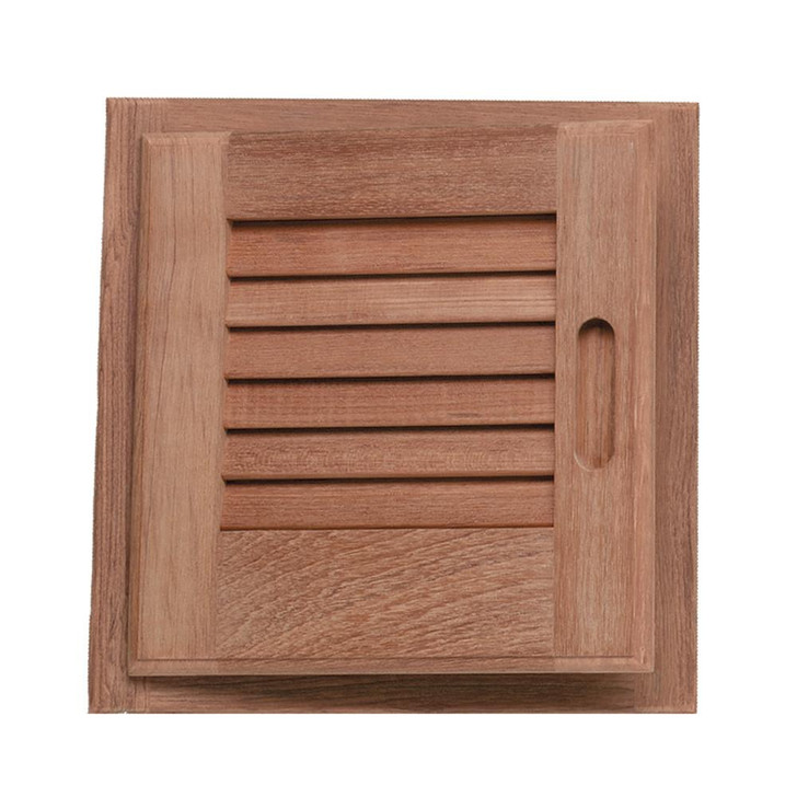  Whitecap Teak Louvered Door & Frame - Left Hand - 12" x 12" 