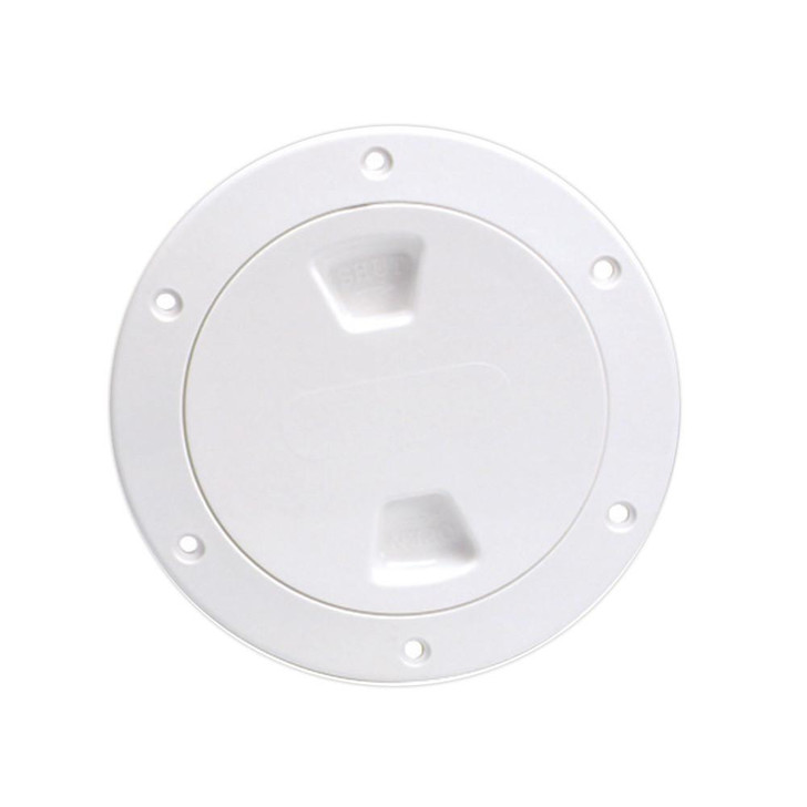 Beckson Marine Beckson 4" Smooth Center Screw-Out Deck Plate - White 