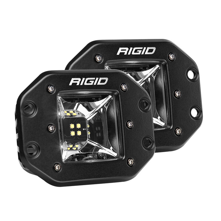 RIGID Industries Radiance Scene Lights - Flush Mount Pair - Black w/White LED Backlight