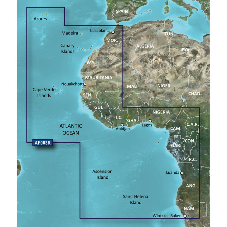 Garmin BlueChart® g3 Vision® HD - VAF003R - Western Africa - microSD™/SD™