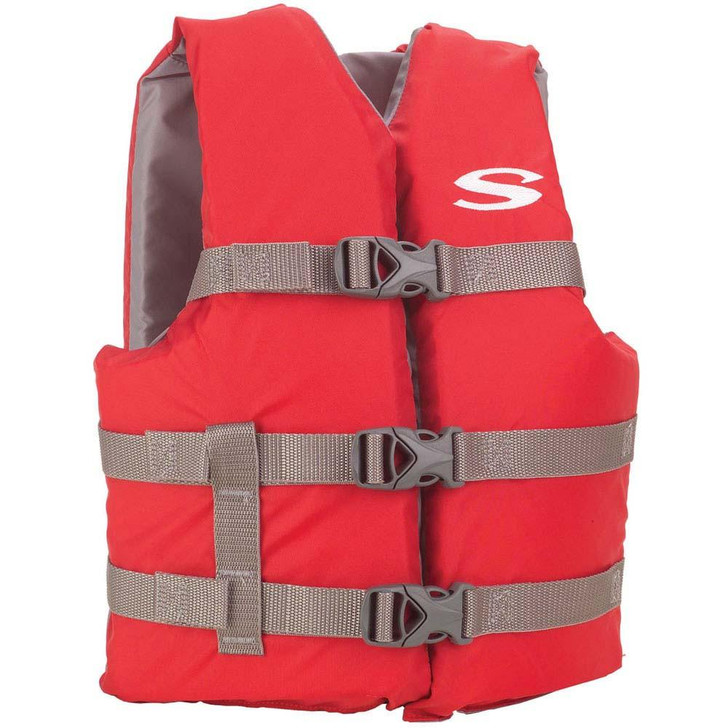  Stearns Youth Classic Vest Life Jacket - 50-90lbs - Red/Grey 