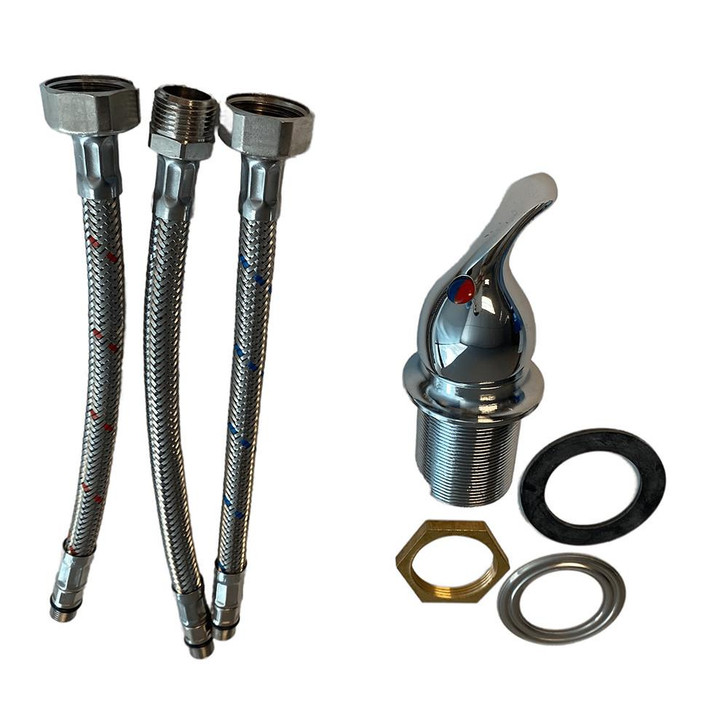  Scandvik Chrome Compact Shower Control Mixer - Single Lever 