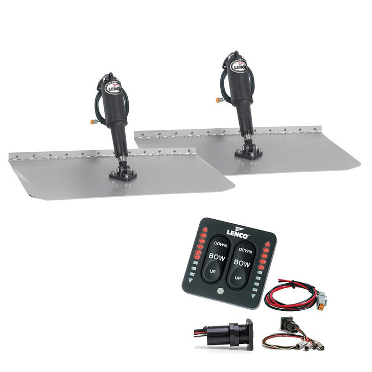 Lenco Marine Lenco 12" x 12" Standard Trim Tab Kit w/LED Integrated Switch Kit 12V 