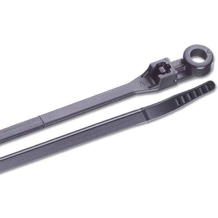  Ancor 6" UV Black Mounting Cable Zip Ties - 100 Pack 