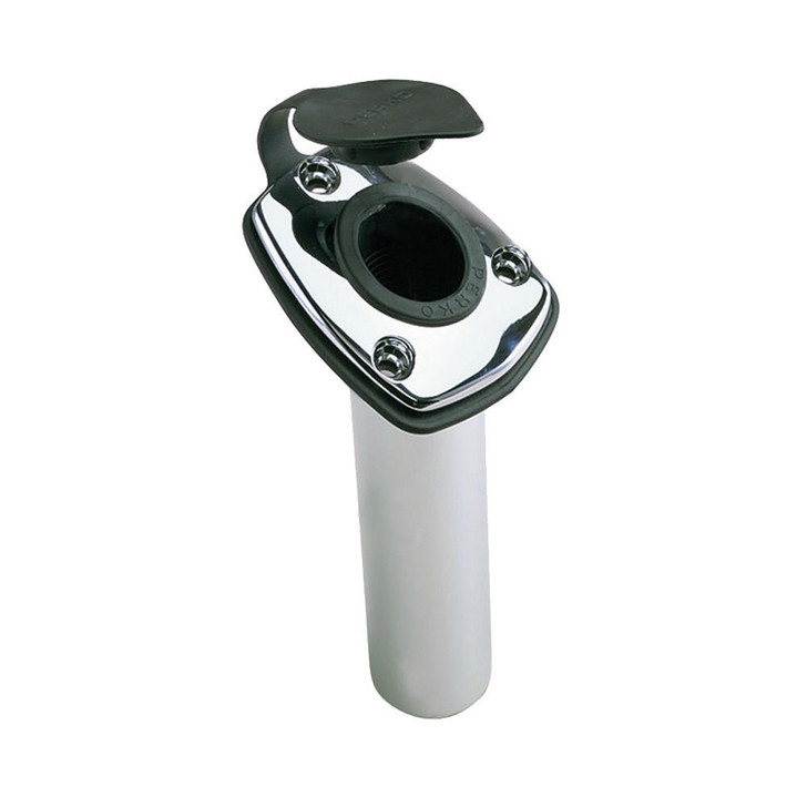  Perko Fishing Rod Holder - 65° Angled Flush Mount - Chrome Plated Zinc 