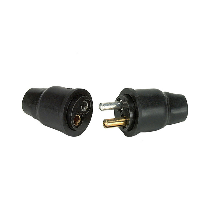  Cole Hersee 2 Pole Plug & Socket Connector w/Rubber Cap 