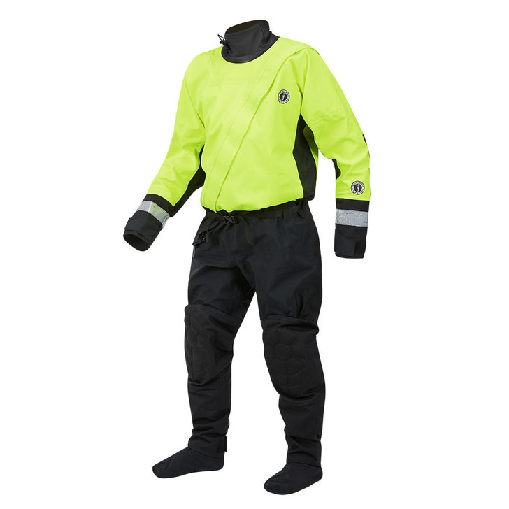 Mustang Survival Mustang MSD576 Water Rescue Dry Suit - Fluorescent Yellow Green-Black - Medium 