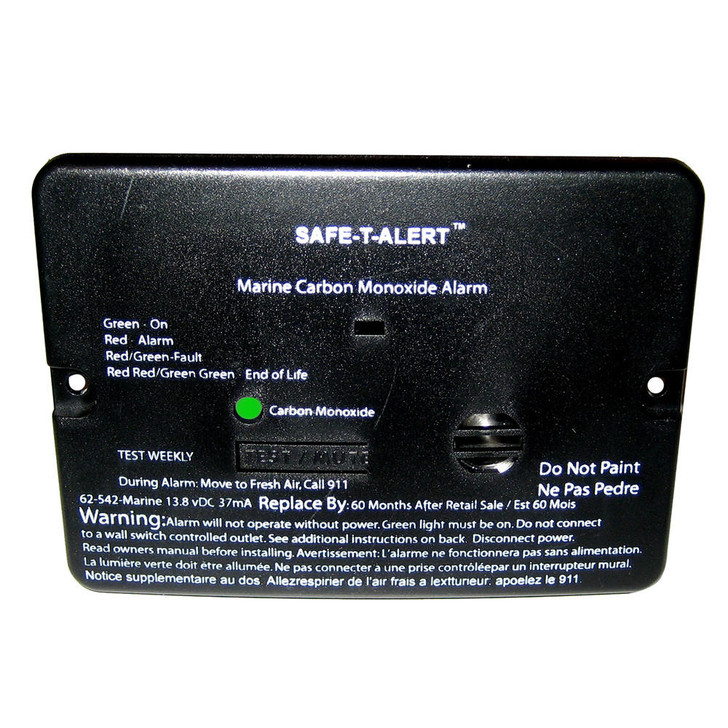  Safe-T-Alert 62 Series Carbon Monoxide Alarm - 12V - 62-542-Marine - Flush Mount - Black 