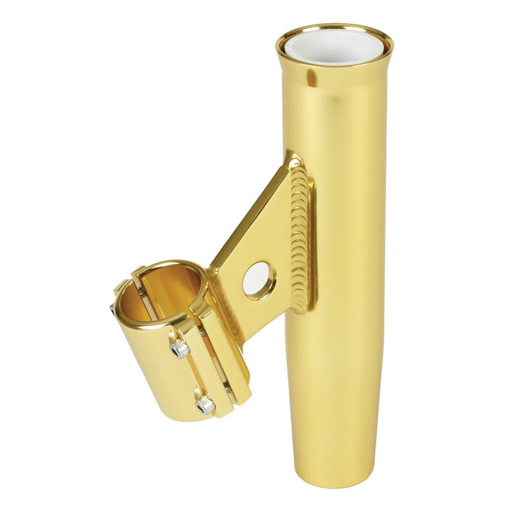 Lee's Tackle Lee's Clamp-On Rod Holder - Gold Aluminum - Vertical Mount - Fits 1.050" O.D. Pipe 