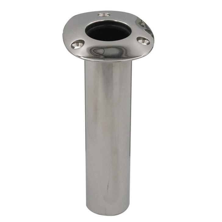  C.E. Smith 80 Series Standard Flush Mount Rod Holder - 0 Degree - Stainless Steel - Cast Bottom - Black Liner 