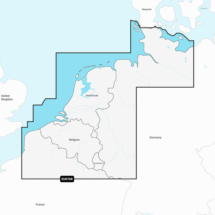  Garmin Navionics+ NSEU076R - Benelux & Germany, West - Marine Chart 