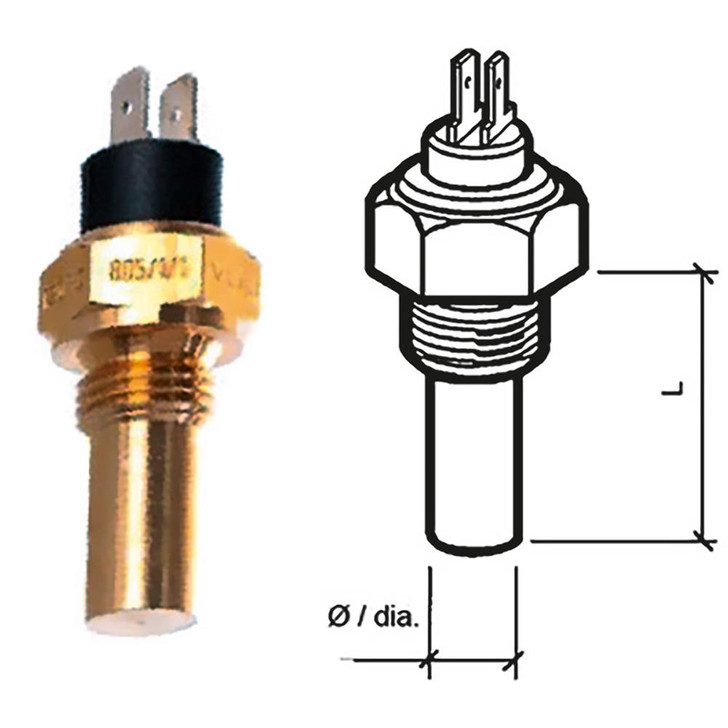  Veratron Engine Oil Temperature Sensor - Dual Pole, Spade Term - 50-150°C/120-300°F - 6/24V - M14 x 1.5 Thread 