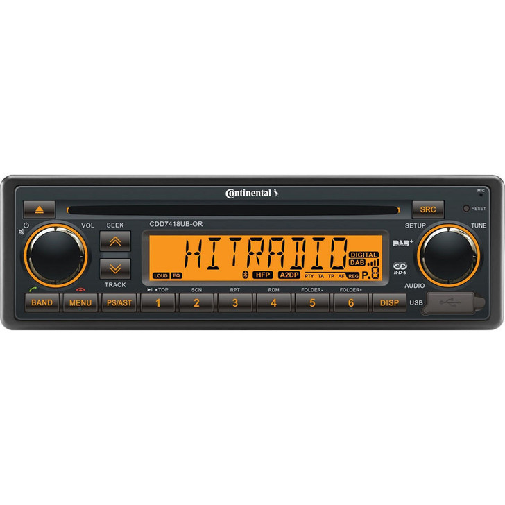  Continental Stereo w/CD/AM/FM/BT/USB/DAB+/DMB- Harness Included - 12V 