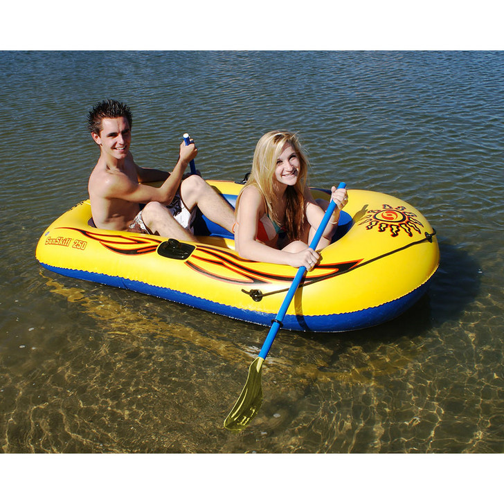  Solstice Watersports Sunskiff 2-Person Inflatable Boat Kit w/Oars & Pump 