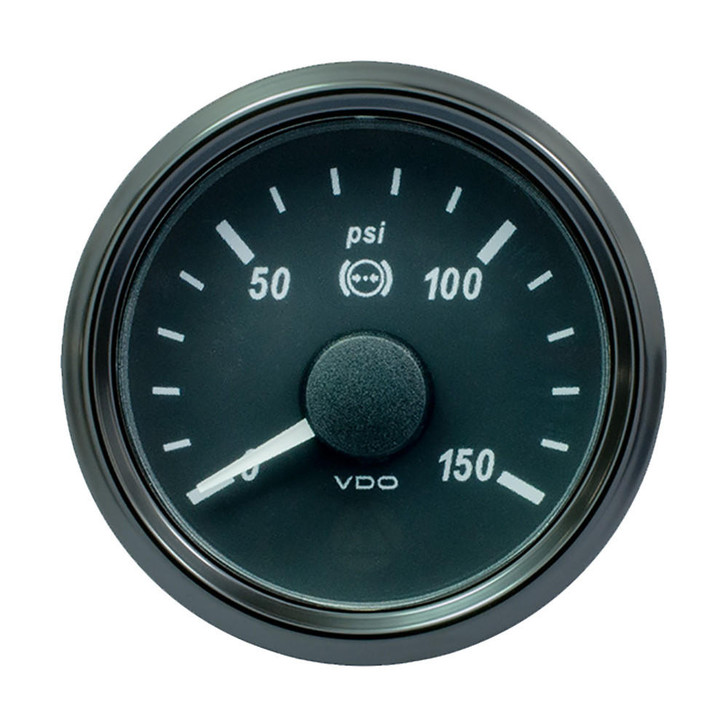  VDO SingleViu 52mm (2-1/16") Brake Pressure Gauge - 150 PSI - 0-180 Ohm 