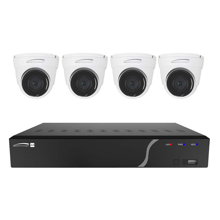 Speco Tech Speco 4 Channel NVR Kit w/4 Outdoor IR 5MP IP Cameras 2.8mm Fixed Lens, 1TB Kit NDAA 