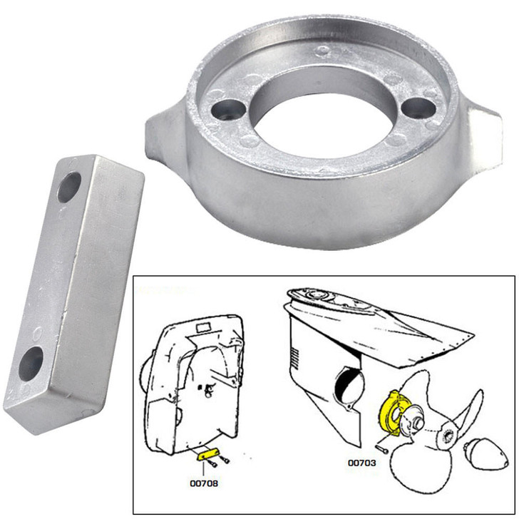  Tecnoseal Anode Kit w/Hardware - Volvo 290 - Zinc 