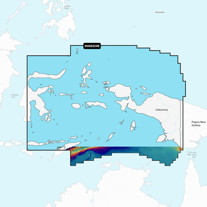  Garmin Navionics Vision+ NVAE024R - Central West Papua & East Sulawesi - Marine Chart 