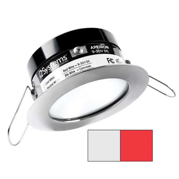 I2Systems Inc i2Systems Apeiron A503 3W Spring Mount Light - Cool White & Red - Polished Chrome Finish 
