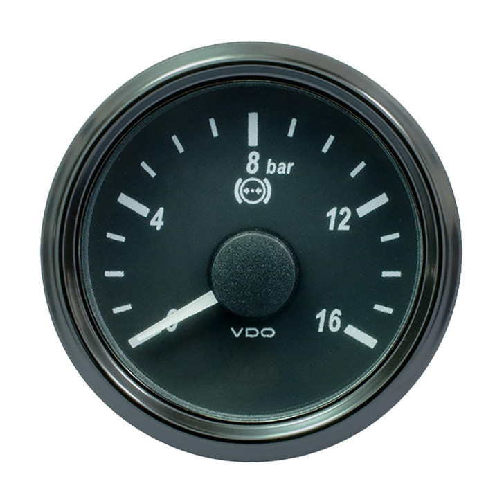  VDO SingleViu 52mm (2-1/16") Brake Pressure Gauge - 16 Bar - 0-4.5V 