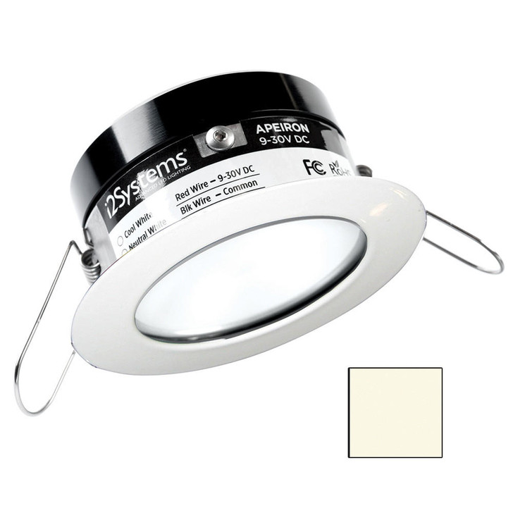 I2Systems Inc i2Systems Apeiron PRO A503 - 3W Spring Mount Light - Round - Neutral White - White Finish 