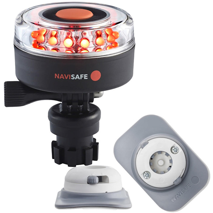  Navisafe Navilight All RED 360° 2NM w/Navimount Base & RIB Mount - White 