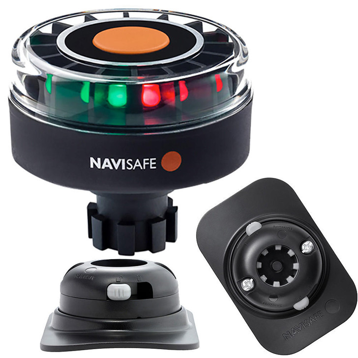  Navisafe Navilight Tricolor 2NM w/Navibolt Base & RIB Mount - Black 