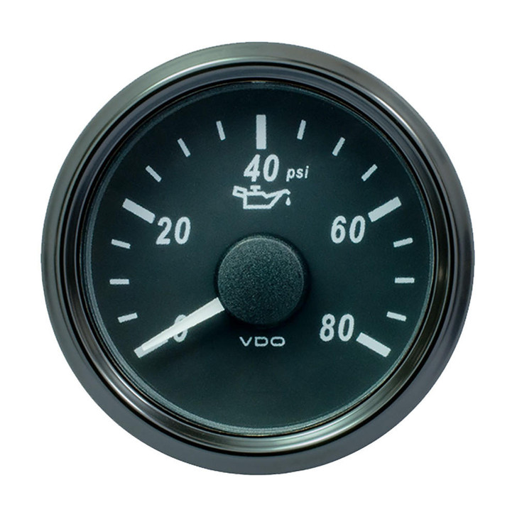  VDO SingleViu 52mm (2-1/16") Oil Pressure Gauge - 80 PSI - 240-33 Ohm 