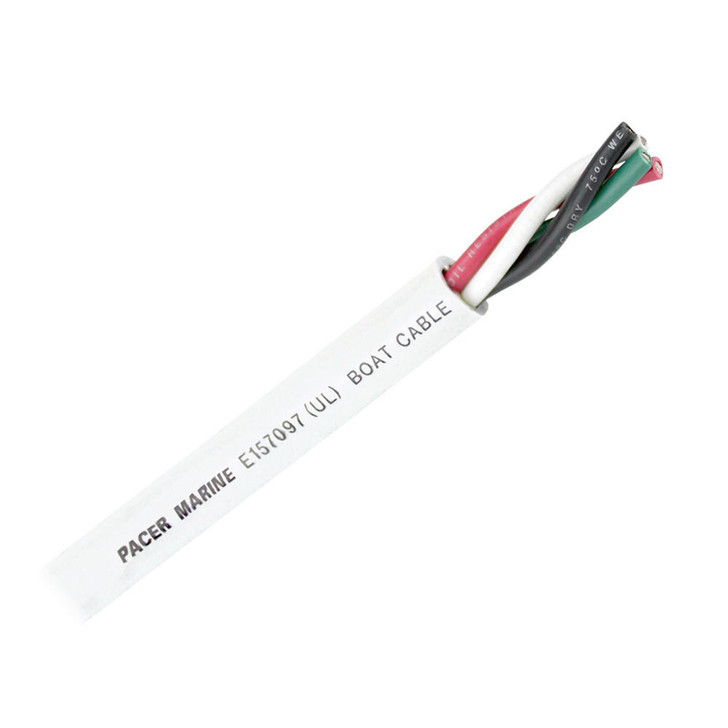 Pacer Group Pacer Round 4 Conductor Cable - 250' - 10/4 AWG - Black, Green, Red & White 