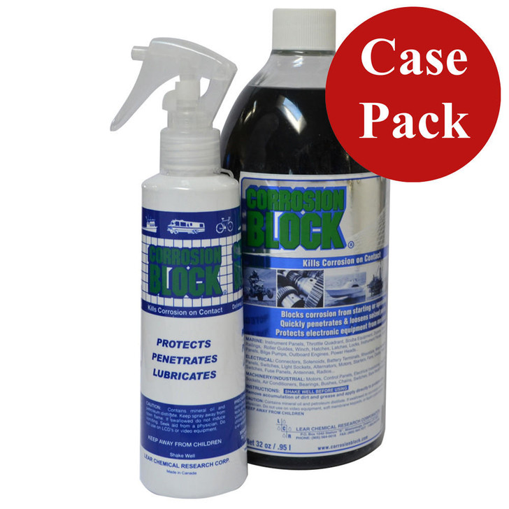  Corrosion Block 32oz Bottle with Pump - Non-Hazmat, Non-Flammable & Non-Toxic *Case of 4* 