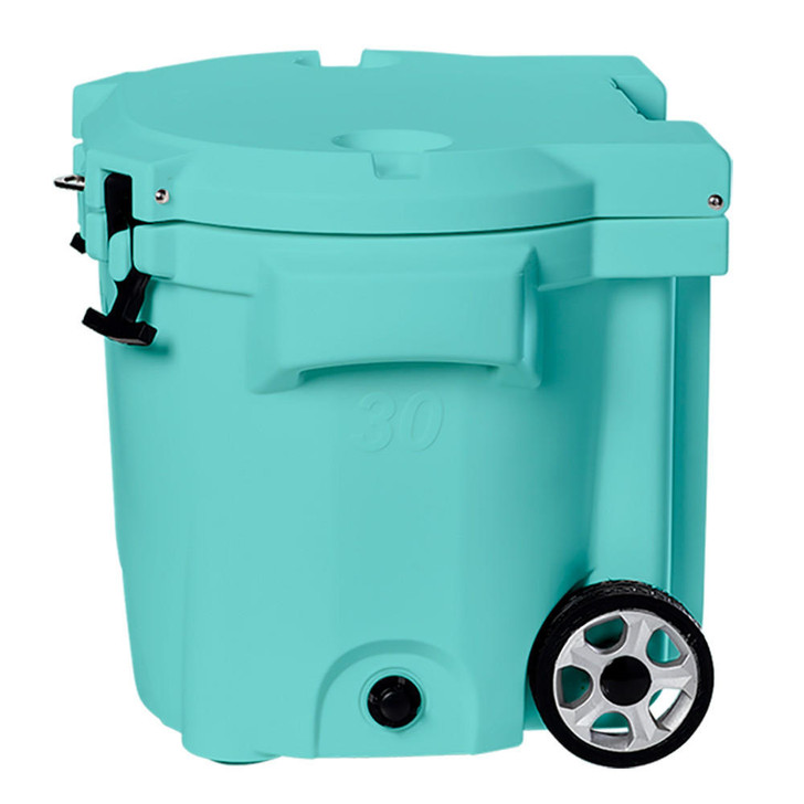  LAKA Coolers 30 Qt Cooler w/Telescoping Handle & Wheels - Seafoam 
