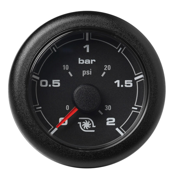  Veratron 52MM (2-1/16") OceanLink Boost Pressure Gauge - 2 Bar/30 PSI - Black Dial & Bezel 