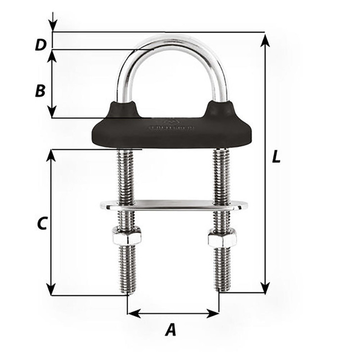 Wichard Marine Wichard Black Watertight U-Bolt - 6mm Diameter - 15/64" - 70mm Length - 2-3/4" 