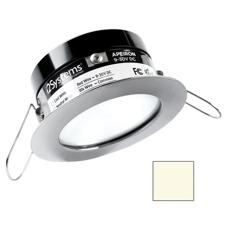 I2Systems Inc i2Systems Apeiron PRO A503 - 3W Spring Mount Light - Round - Neutral White - Brushed Nickel Finish 