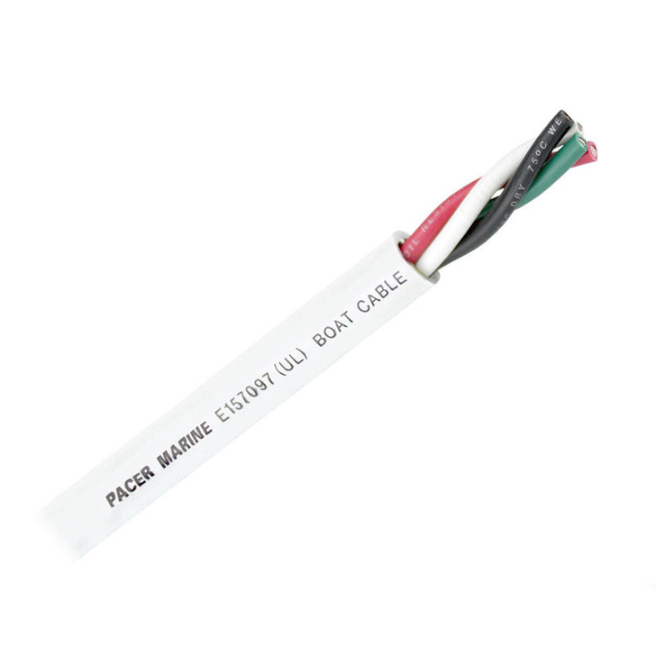 Pacer Group Pacer Round 4 Conductor Cable - 500' - 16/4 AWG - Black, Green, Red & White 