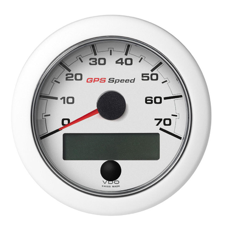  Veratron 3-3/8" (85mm) OceanLink® GPS Speedometer (0-70 KN/MPH/KMH) - White Dial & Bezel 
