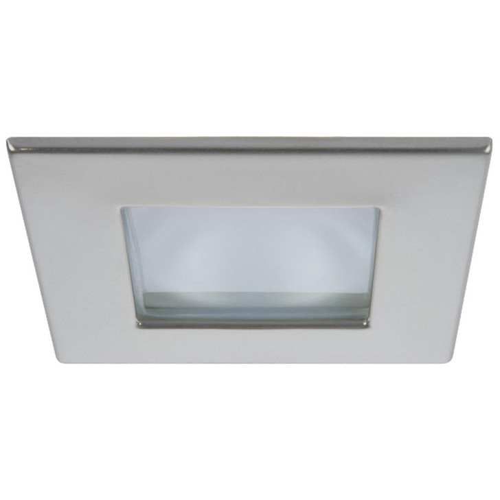  Quick Marina XP Downlight LED - 4W, IP66, Screw Mounted - Square Satin Bezel, Square Warm White Light 