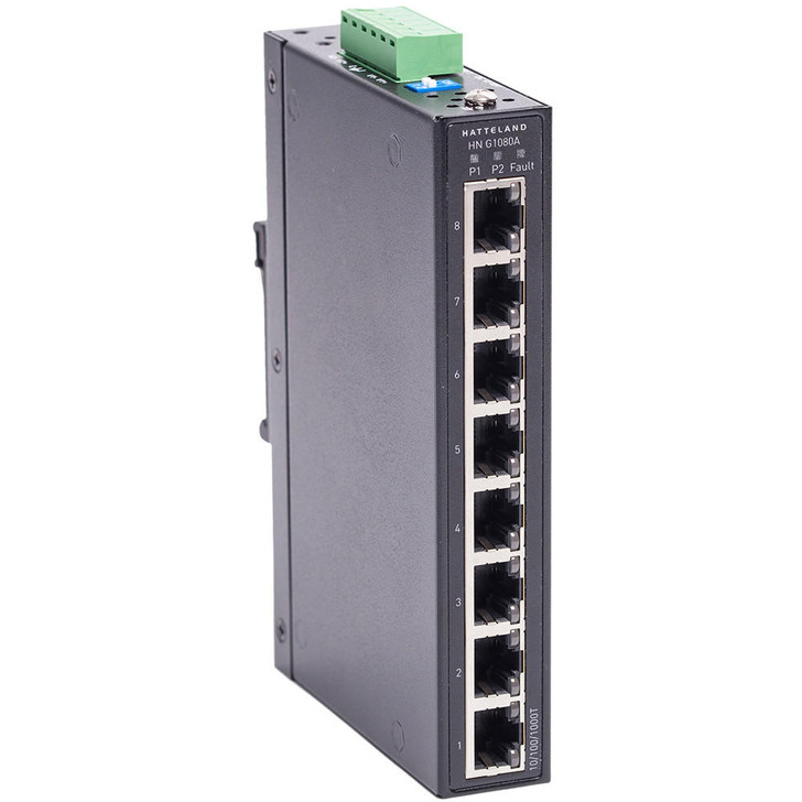 Hatteland Technology Hatteland Industrial 8-Port Slim Type Unmanaged Gigabit Ethernet Switch 