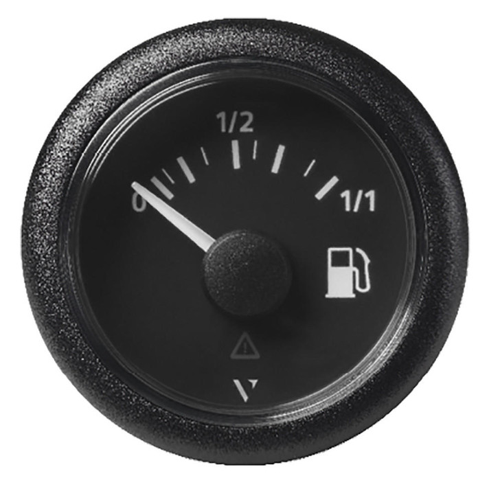  Veratron 52MM (2-1/16") ViewLine Fuel Level Gauge 0-1/1 - 3 to 180 OHM - Black Dial & Round Bezel 
