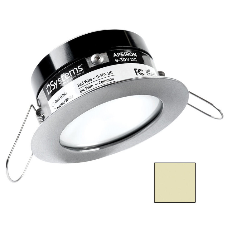 I2Systems Inc i2Systems Apeiron PRO A503 - 3W Spring Mount Light - Round - Warm White - Brushed Nickel Finish 