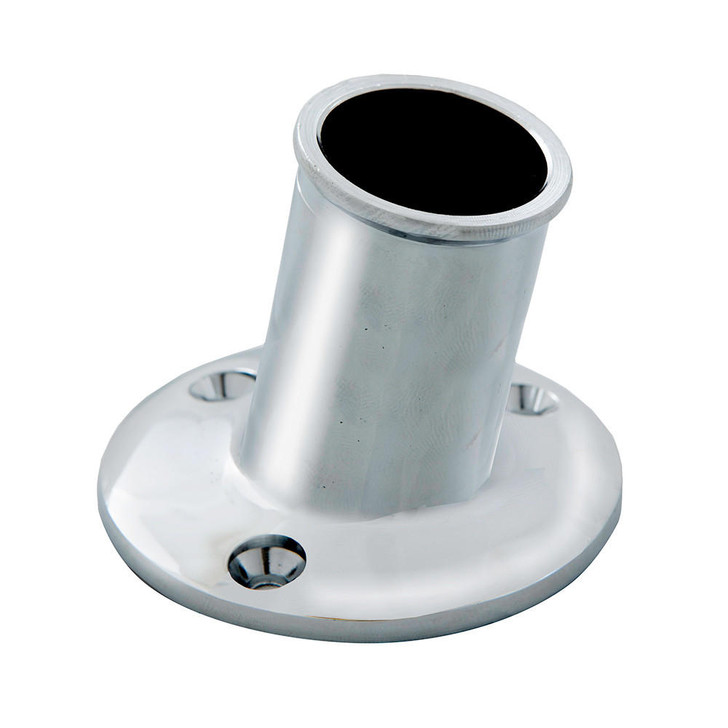  Whitecap Top-Mounted Flag Pole Socket CP/Brass - 1" ID 