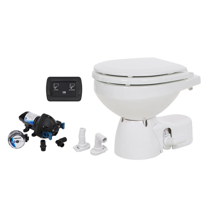  Jabsco Quiet Flush E2 Raw Water Toilet Compact Bowl - 24V - Soft Close Lid 