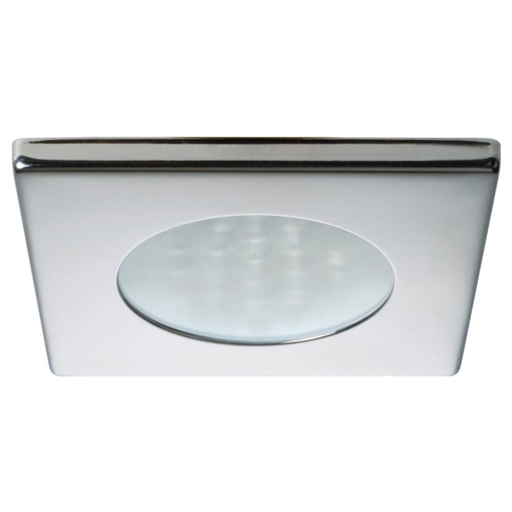  Quick Bryan C Downlight LED -  2W, IP40, Spring Mounted - Square Stainless Bezel, Round Warm White Light 