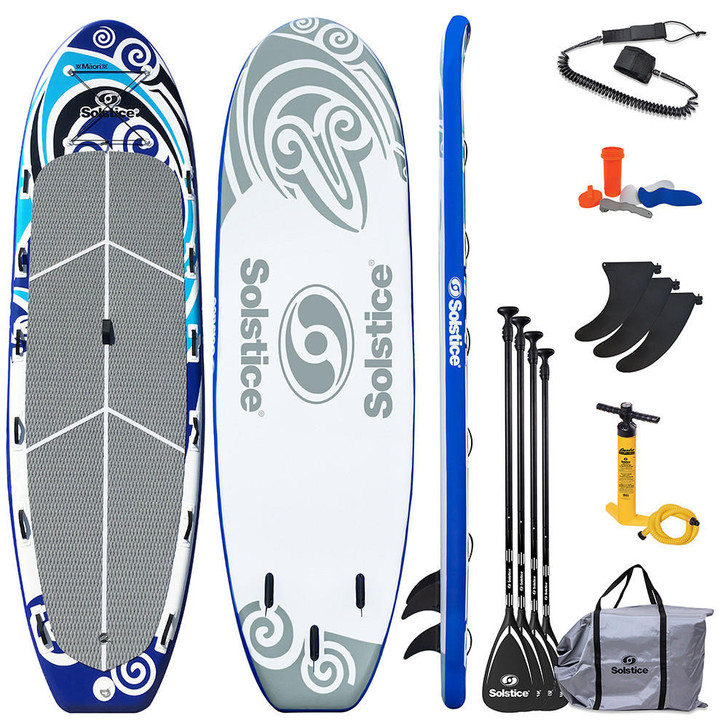  Solstice Watersports 16' Maori Giant Inflatable Stand-Up Paddleboard w/Leash & 4 Paddles 