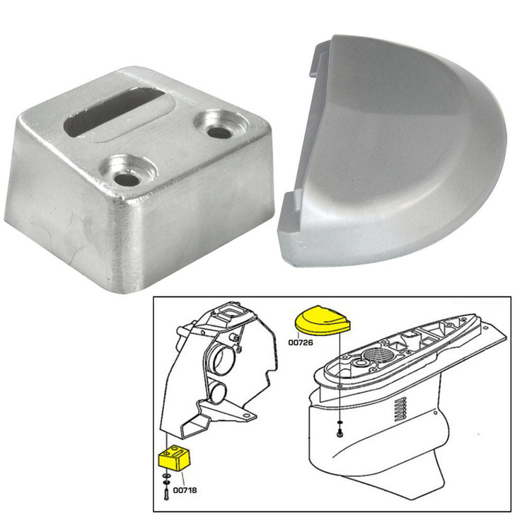  Tecnoseal Anode Kit w/Hardware - Volvo SX - Zinc 